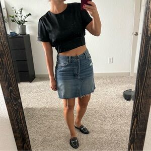 Short sleeve satin crop top